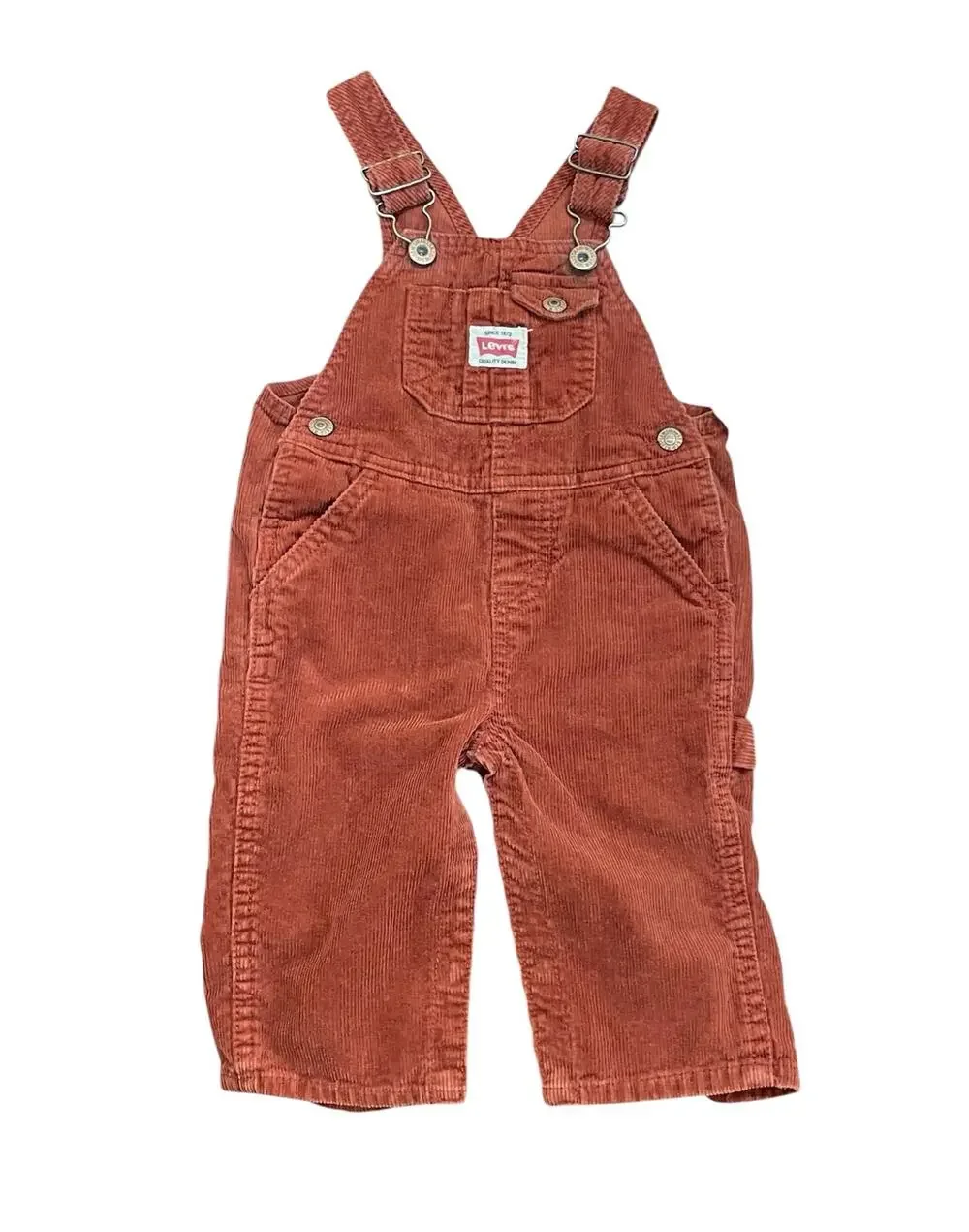 Vintage Levi's Brown-Rust Corduroy Overalls 100% Cotton Kid's Baby Size 12 Mo.